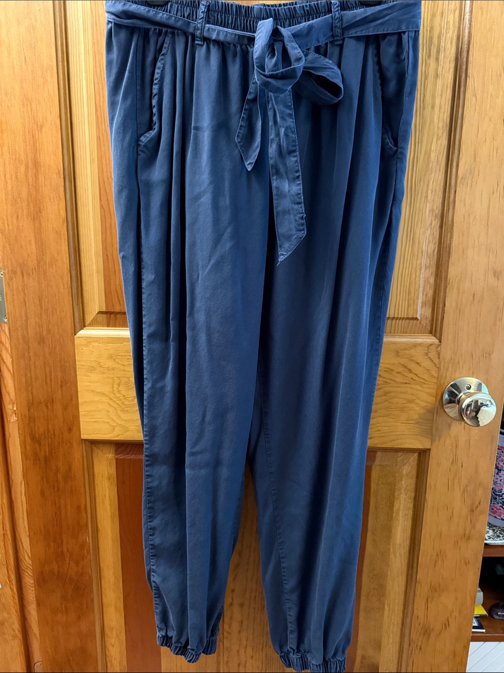 Max Jeans Dark Navy Tie-Waist Jogger Pants